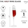 Bicchiere Da Vino Mezzo Tagliato - Design Divertente E Originale - Per Champagne E Vino (140 Ml) - Foto 4