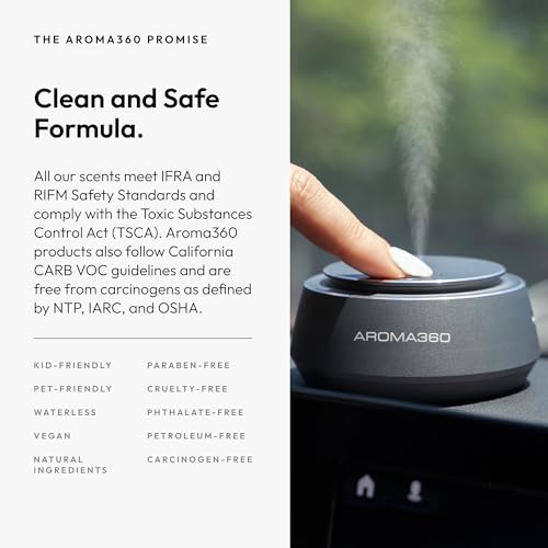Image of Aroma360 - Smart Car Diffuser Oil - Black Velvet - Premium Car Air Freshener Cartridge - Zesty Citrus, Black Fig, & Floral Rose - Essential Oils - Vegan - Aromatherapy - Cars, Trucks, SUVs, RVs & More