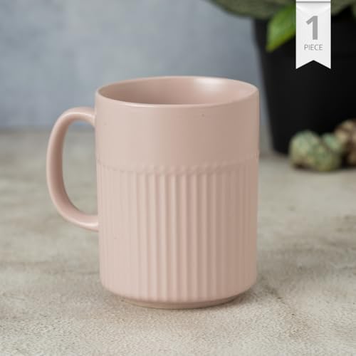Image of Clay Craft Fine Ceramic Crimson Microwave Safe Coffee & Milk Mug, 350Ml, 1 Piece, Ivory, Mug for Coffee, Ideal for Gifting, Perfect for Home & Office