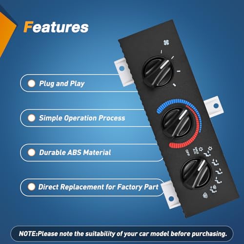 Nilight A/C Heater Climate Control Module Switch Compatible with 1998 1999 2000 2001 2002 2003 Dodge Ram 1500 2500 3500 Van Truck Replacement Air Conditioning Panel by Nilight - Image 8