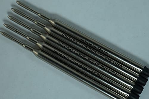 5 Genuine Intrepid Refills in Sheaffer"K" Type (#99335) Style for Sheaffer ballpoint Pens - Black Medium Point Ballpoint Refills (Bulk Packed)