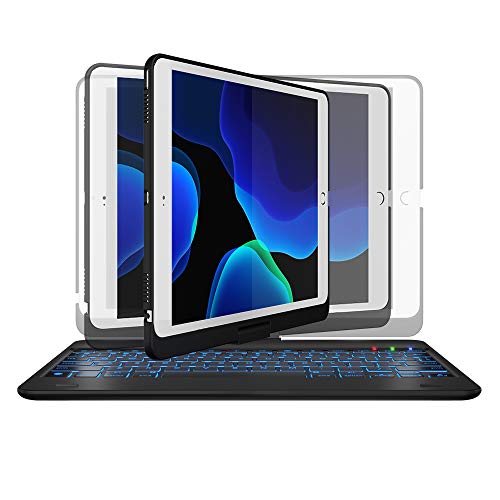 Ipad Keyboard Case For Ipad 2018 (6Th Gen) - Ipad 2017 (5Th Gen) - Ipad Pro 9.7 - Ipad Air 2 & 1 - Thin & Light - 360 Rotatable - Wireless/Bt - Backlit 10 Color - Ipad Case With Keyboard (Black) #TOP4