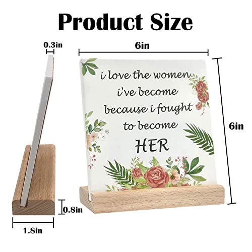 Urbcent Inspirational Desk Decor For Women Encouragement Quotes Gifts For Women Friends Motivational Signs Decorative 6"X6" Plaque Cheer Up Gifts For Girlfriend Wife #TOP1