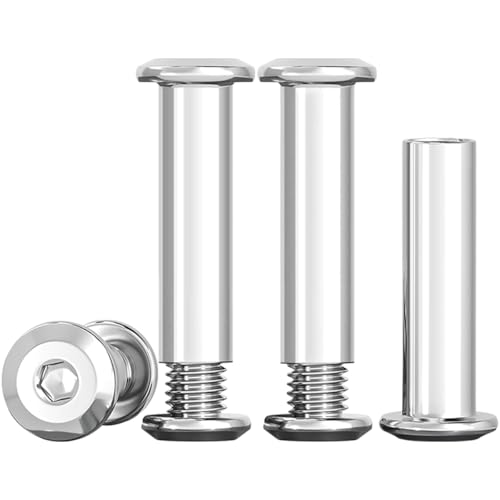 Drenky M6x30mm Tornillos De Manguito De Conexión M6 Acero Inoxidable A2 V2A Para Muebles, Armarios, Tableros De Madera - 10 Piezas (10 x Piezas, 10 x Tuercas Cilíndricas)