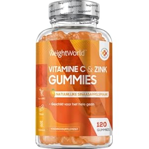 Vitamine C + Zink Gummies – 200 mg vitamine C + 6 mg Zink – 120 vegan gummies voor 2 maanden – Ondersteunt het…