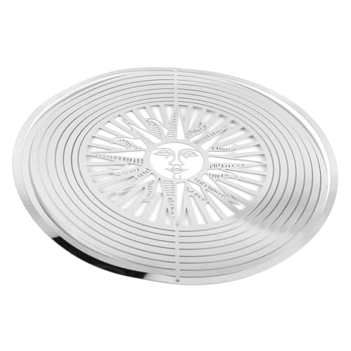 Nicear 3D wiatraczek ze stali nierdzewnej, wiszący ornament, spirala słoneczna, dzwonek wietrzny z kulą do patrzenia, 360 stopni, obrotowy, sztuka ogrodowa na zewnątrz, średnica 17,7 cm