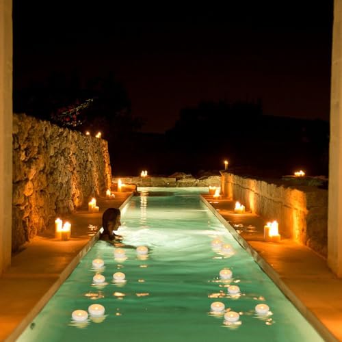 Image of 24 Pack 3 inchFloating Candles Water-Activated Flameless LED Candle, 120 Hour White Battery Operate Waterproof Tealights for Cylinder Vases, Centerpieces at Wedding, Party, Pool,Romantic.