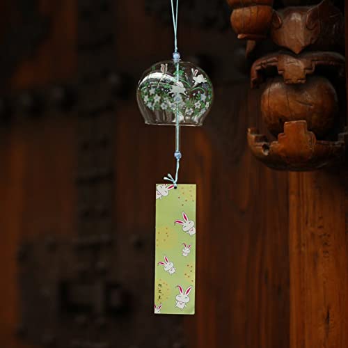 Acever Japanese Furin Wind Chimes Glass Suncather Craft Jumping Rabbits #TOP2