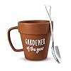 Upper Midland Products Gardener Mug Coffee Plant Novelty Ceramic Mug & Shovel Spoon Gifts for Gardener Women, Man, Son & Daughter present for Nature Lovers, Holidays, Birthday Gifts