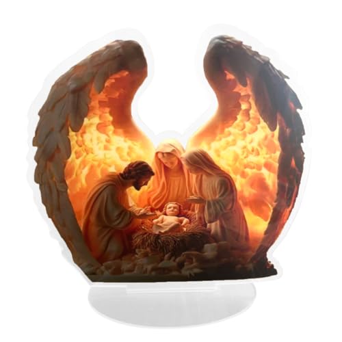 Mppchhn Engelfiguren - Betende Engel Figur Mit Flügeln,2D Acryl Deko...