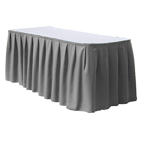 KS Linens Polyester Table Skirt 17 Feet (Grey)
