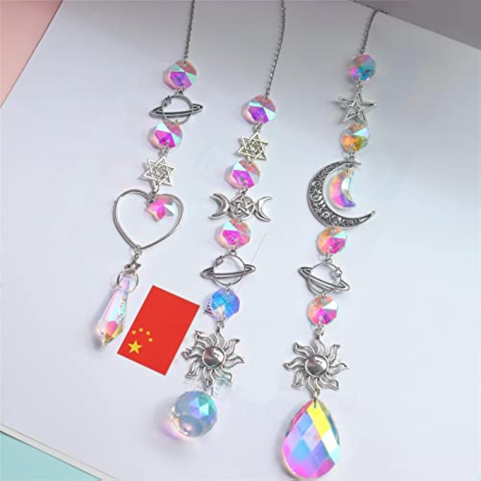 Crystal Wind Chime Catcher Hanging Ornament Sparkling Handmade