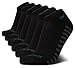 Reebok Calcetines de cojín básicos de corte bajo transpirables para hombre (paquete de 6), Negro Detail, 6-12.5
