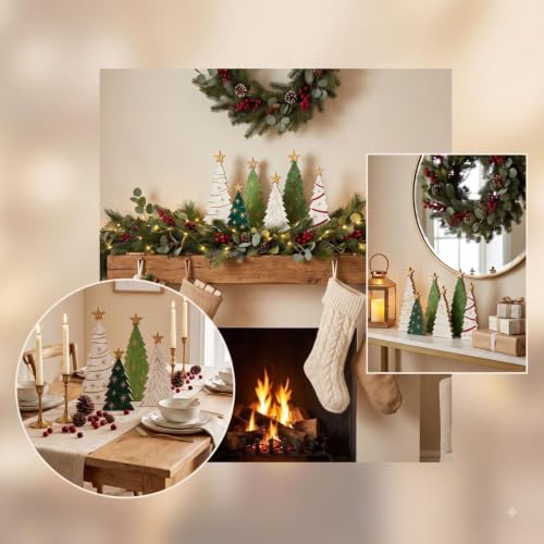 6 Pcs Wooden Christmas Ornaments Xmas Trees Shaped Wooden Signs - image 4