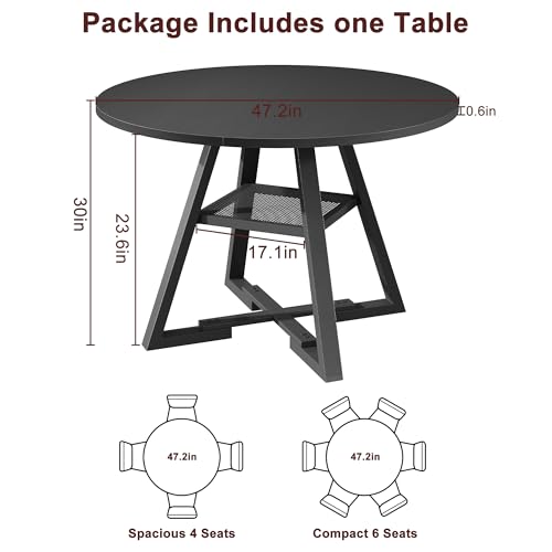 image for Jocoevol Round Dining Table for 4,Kitchen Dining Room Circle Dinner Pe