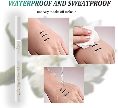 White Eyeliner Pen Coloured Eyeliner, Long Lasting Waterproof Eyeliner Make-up Eyeliner Matte Liquid Eyeliner Pencil Highly Pigmented Smudge-proof Colourful Eye Liner Pen for Everyone