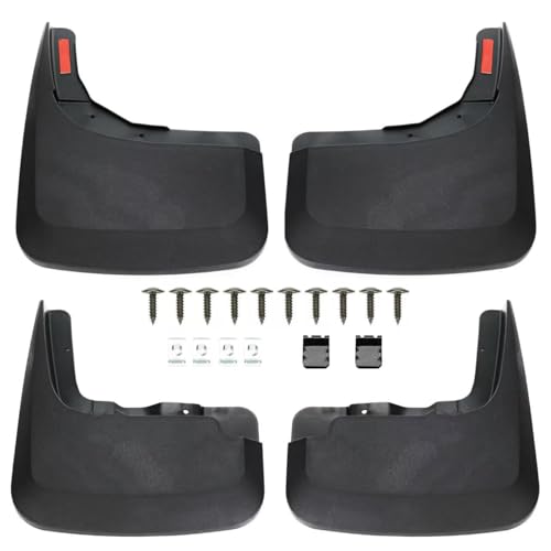 Image of Mud Flaps Compatible with Chevrolet Silverado 1500 2019-2024 Pickup (Without Fender Flares) No-Drill Front & Rear Side 4PCS Mud Splash Guard Accessories