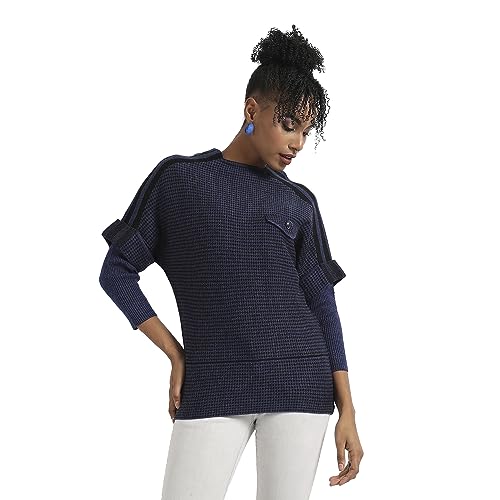 Image of PINACOLADA Women's Solid Ribbed Cropped CardiganFor Casual Wear | V Neck | Long Sleeve | Wool Sweater Crafted with Comfort Fit for Everyday Wear