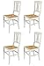 Tommychairs - Set 4 chaises ARTEMISIA pour cuisine, bar et salle à manger en style Shabby Chic, structure en bois de hêtre vieilli à la main et assise en paille