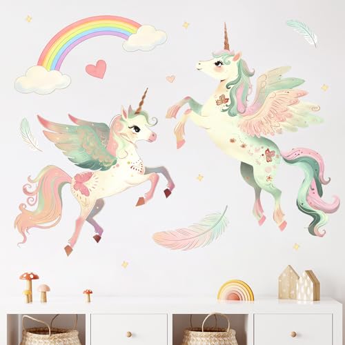 Vinilo decorativo unicornio arcoíris 35x12 in Mfault miniatura 4