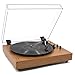 MPK Vintage Style 3 Speeds Wireless Input Record Player, Built-in Dual Premium Speakers,Belt Drive,RCA Output,Aux in,Fulll Size Platter Turntable, Yellow Wood