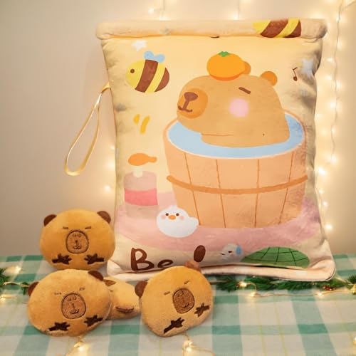 Bolsa de snacks para niños con muñecos de capibara de peluche 3