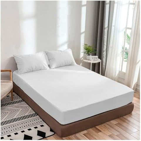 Premium Quality 1 Piece Fitted Sheet (Bottom Sheet Only) 10" inches Deep Pocket 700 Thread Count Egyptian Quality Cotton Solid Pattern King White Cover
