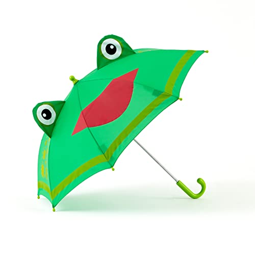 ShedRain Kids School Umbrella, Pinch-Proof, Easy Grip Handle, Froggy
