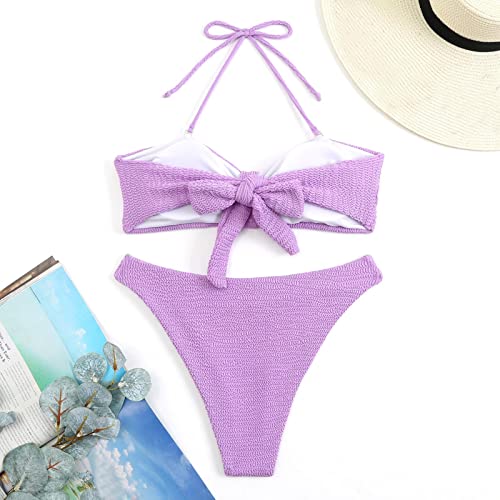 Bikini réglable violet pour masquer les marques de bronzage