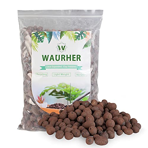 WAURHER Leca Expanded Clay Pebbles 2LBS Grow Media for Indoor Plants Hydroponic Growing Gardening System Supplies …