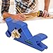 Wood Chamfer Plane 45° Corner Planer, Hand Trimming Tool with Bubble Level, Flat Blade Design, Adjustable Cutting Depth, Aluminum Alloy Material, Blue Color, for Woodworking