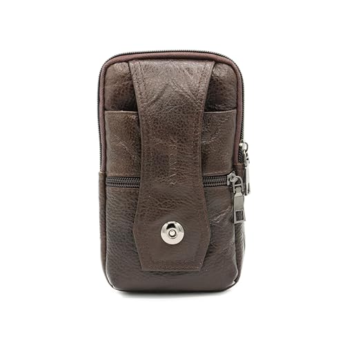 Zerimar Bandolera Pequeña Piel Natural | Bolso Bandolera Hombro Cuero | Bandolera Cuero Casual | Bolso de Hombro Comodo | Color Marron| Medidas 18x11x5 cm