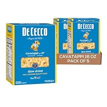 De Cecco Cavatappi No. 87 Pasta, 16 Oz Pack of 5, Authentic, Slow Dried, Made with Durum Wheat, Versatile Pasta for Sauces & Recipes, Made in Italy