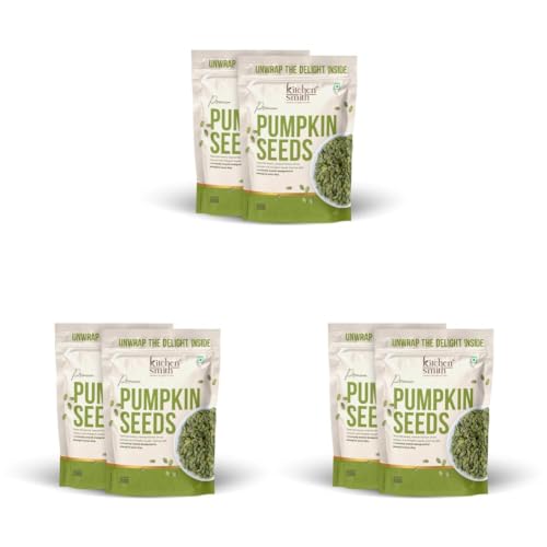 Image of KitchenSmith Premium Pumpkin Seeds - Pack of 6 (200gm Each) | Packed with Protein | Healthy Fats & Essential Nutrients for a Healthy Lifestyle | Energy and Skin Glow