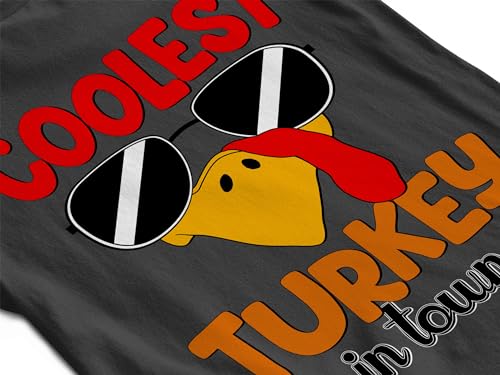 Coolest Turkey in Town Thanksgiving Shirts for Kids Funny Cool Sunglasses Youth Tshirt4