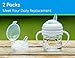 Sippy Cup Conversion Kit Compatible with Philips Avent Natural Baby Bottle - Weighted Straw, Silicone Spout Nipple, Handles & Brush - Spill Proof Transition Trainer Set for Self Feeding (Pack of 2)