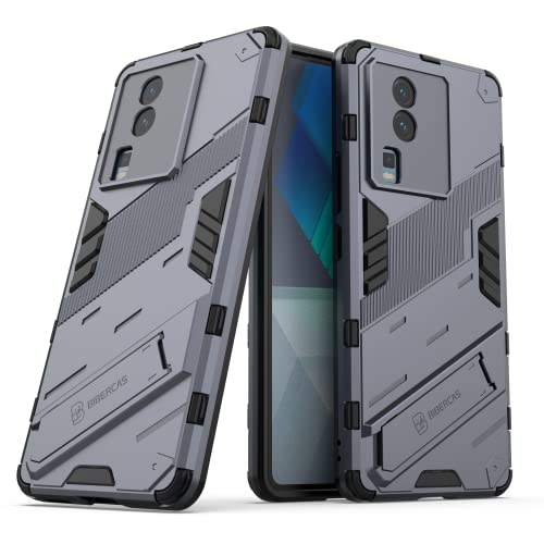 Image of Back Case Cover Compatible for Iqoo Neo 7 Pro 5G, Iqoo Neo 7 5G | 360 Degree Protection | Camera Protection | Kickstand Case | Shockprof Case | (Grey)