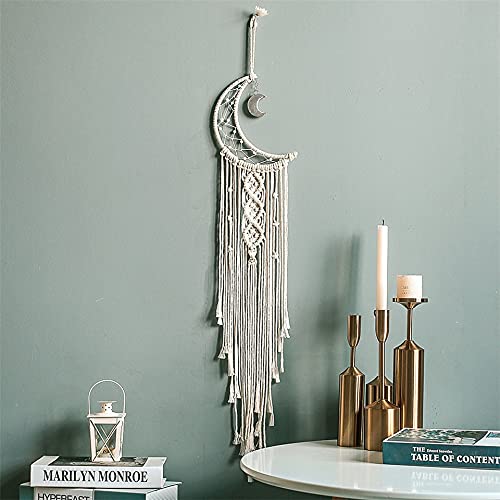 Yokeda Bohemian Chic Macrame Wall Hanging Tapestry Mandala Moon Dream Catcher Wall Decor Boho Woven Knitted Tapestries Home Decoration #TOP5