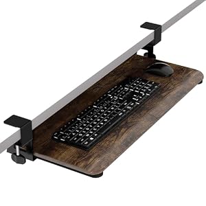 ERGOMAKER キーボードスライダー キーボードトレイ 後付け キーボードスライド式 クランプ式 キーボード引き出し キーボードブリッジ デスク拡張 後付け 机 広げる キーボード収納 マウス収納可能 組立簡単 トレイ幅650*3...