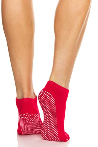 Yacht & Smith Women's Non Slip No-Skid Socks With Grips, 97% Cotton, For Hospital, Yoga, Pilates, Barre, Grippy Ankle Sock #TOP4