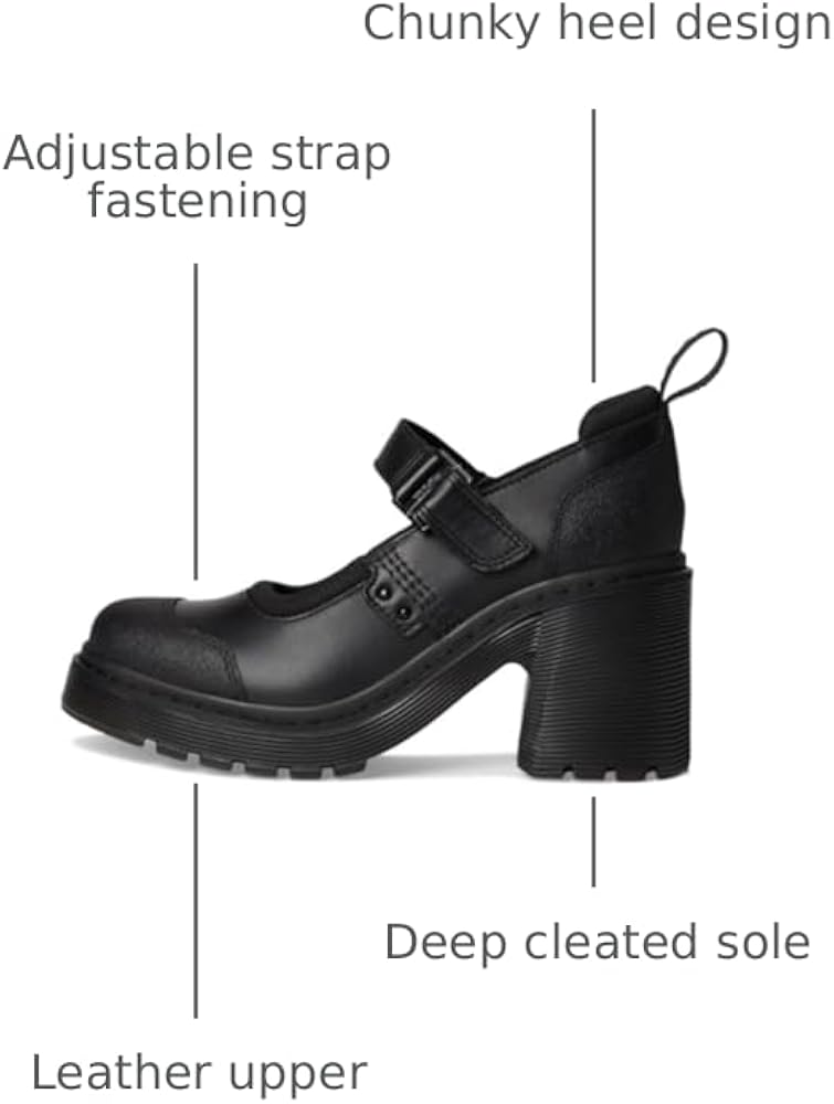 Amazon.com | Dr. Martens Womens Eviee Black UK 7 (US Women's 9) M