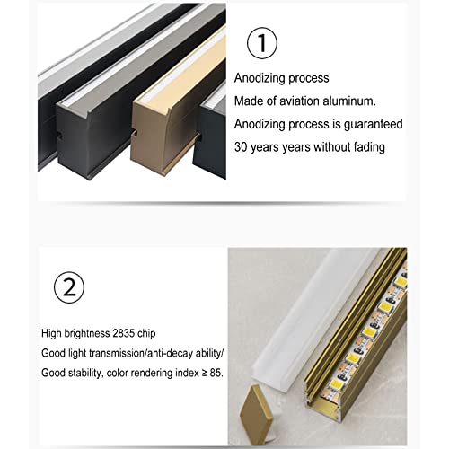 Présentoir mural moderne LED en alliage d'aluminium double face
