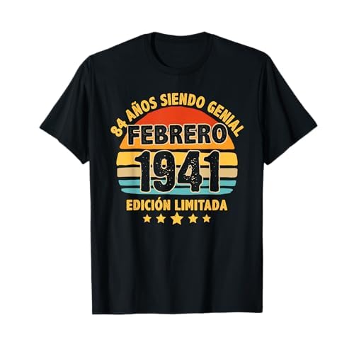 Febrero 1941 84 Años Hombre Cumpleaños Regalo Febrero 1941 Camiseta