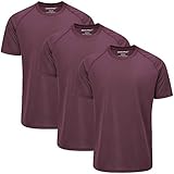 Leicht & Atmungsaktiv Charles Wilson Herren 3er Pack Polyester Sporttraining T-Shirt (L, Dark Port Type 23)