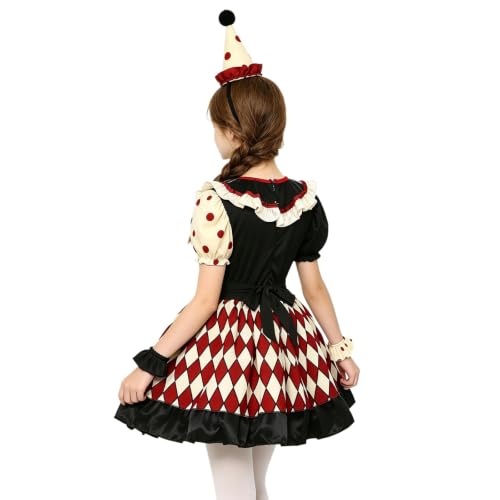 Traje payaso carnaval ajustable de tela transpirable con cuello de volante 4