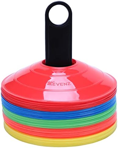 KEVENZ 50-Pack Soccer disc Cones,Extra Thicker, Extra Versatile,Multi Colour Cone for Agility Coaching, Soccer, Soccer, Youngsters, Area Marker 7 41GPJBLpzbL. AC