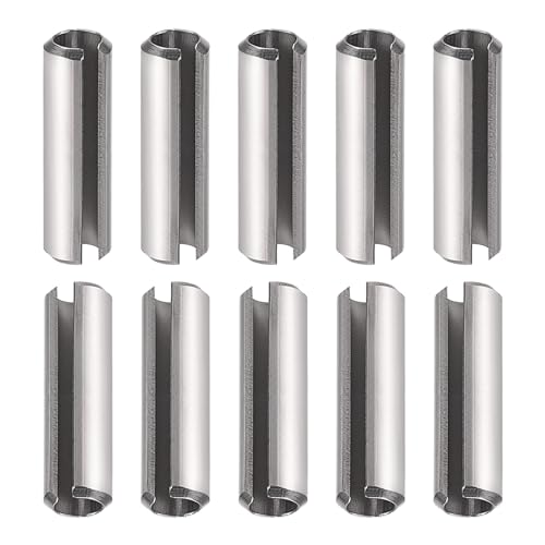 DTGN 6x35mm(DxL) Pasadores de Resorte Ranurados - 10 Piezas - para Hogar Máquina Sujetador - Ranurado Resorte Pasador de 304 Inoxidable Acero Pasador Tensión Divididos - Plateado