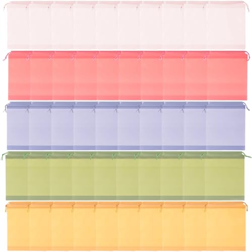 Sacs à friandises pastel imperméables lot de 50 sachets anti-déchirure à cordon