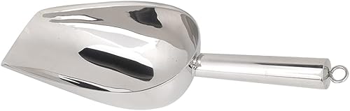 Miniatura 6 de Cuchara de hielo de acero inoxidable, cuchara de metal para dulces, para hielo, harina, arroz, palomitas de maíz, alimentos para mascotas (18 onzas)