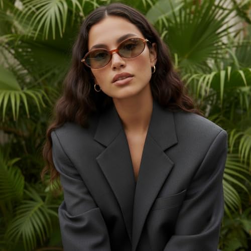 Retro Oval Sunglasses for Women Men Small Round Sunnies Y2k Trendy AR823762